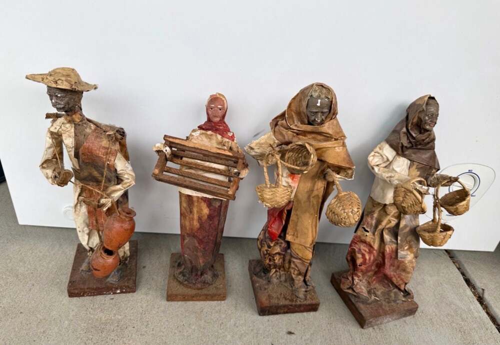 Vintage Handmade Paper Mache Folk Art Figurines Set of 4